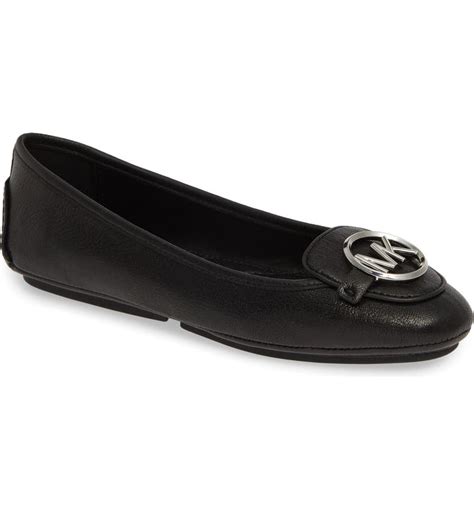 michael kors silver flat shoes|Michael Kors lillie ballet flats.